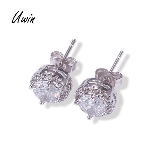 New Arrival Black CZ Earring AAA Clear Zirconia CZ Stud Earrings Women Men Rapper Jewelry