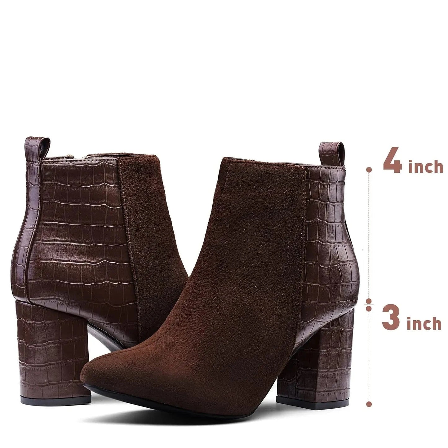 New Arrival Chunky Heel Woman Zip Down High Heel Boots Dressing Boot Waterproof New Trendy Ladies Shoes