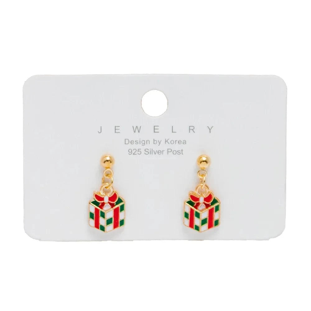 New Arrival Hot Sale Christmas Bell Elk Snowflake Santa Alloy Stud Earrings Jewelry Wholesale