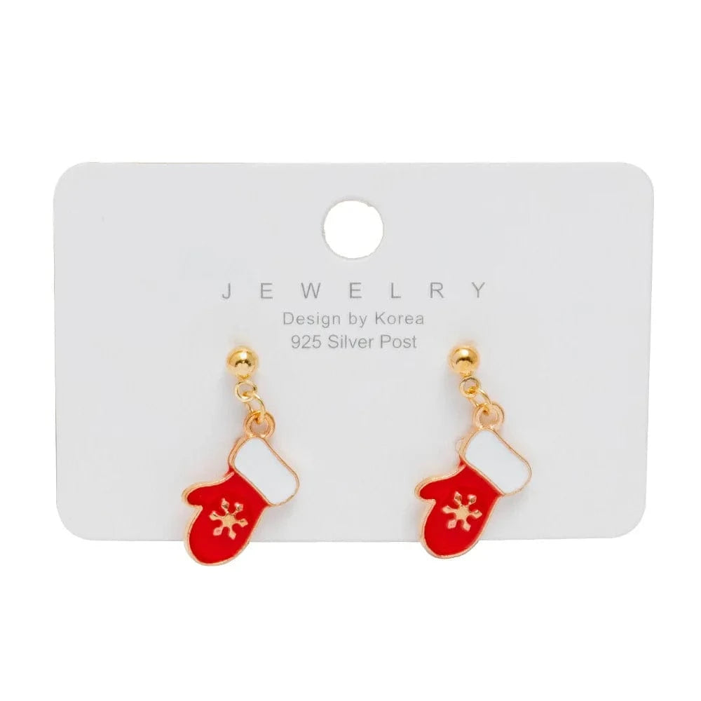 New Arrival Hot Sale Christmas Bell Elk Snowflake Santa Alloy Stud Earrings Jewelry Wholesale