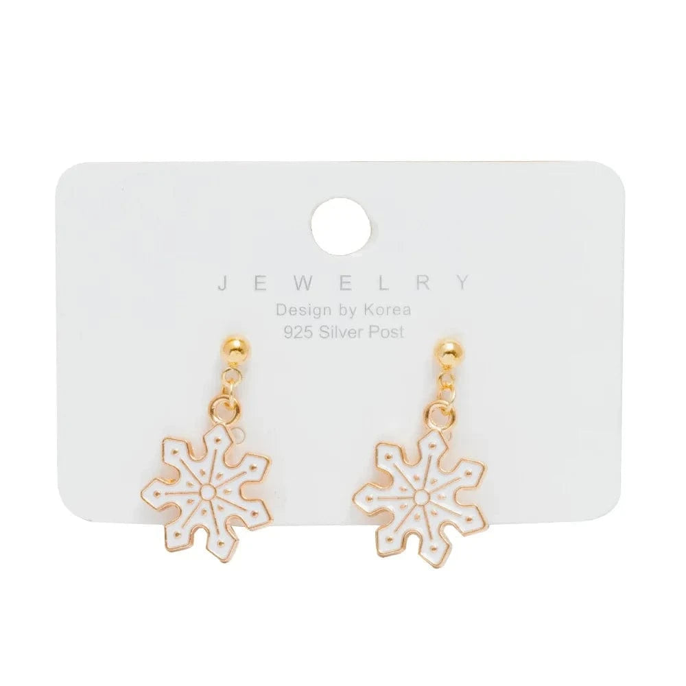 New Arrival Hot Sale Christmas Bell Elk Snowflake Santa Alloy Stud Earrings Jewelry Wholesale