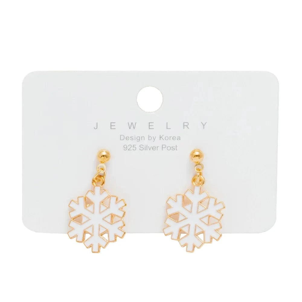 New Arrival Hot Sale Christmas Bell Elk Snowflake Santa Alloy Stud Earrings Jewelry Wholesale