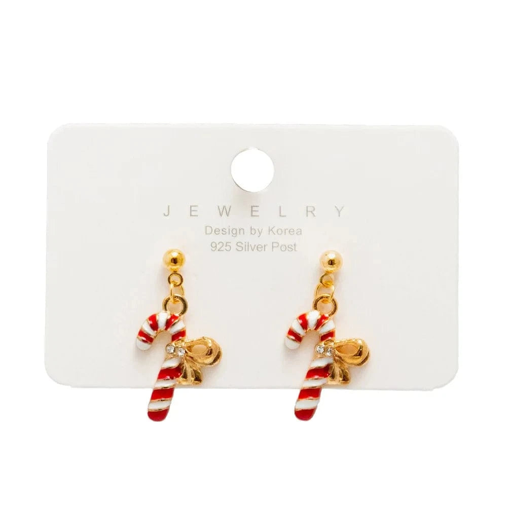 New Arrival Hot Sale Christmas Bell Elk Snowflake Santa Alloy Stud Earrings Jewelry Wholesale