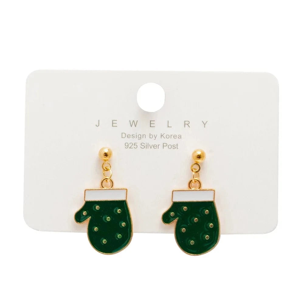 New Arrival Hot Sale Christmas Bell Elk Snowflake Santa Alloy Stud Earrings Jewelry Wholesale