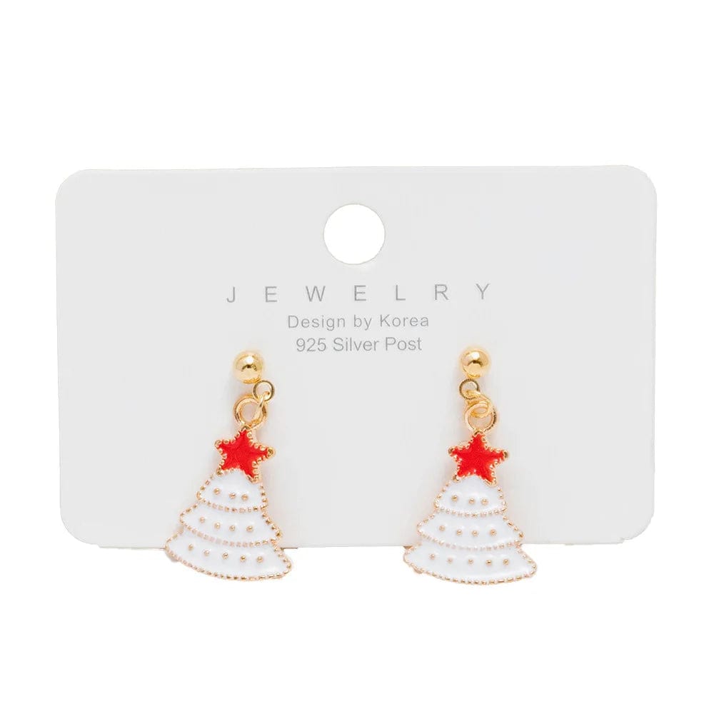 New Arrival Hot Sale Christmas Bell Elk Snowflake Santa Alloy Stud Earrings Jewelry Wholesale