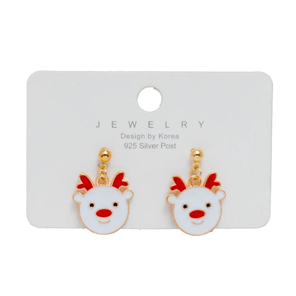 New Arrival Hot Sale Christmas Bell Elk Snowflake Santa Alloy Stud Earrings Jewelry Wholesale