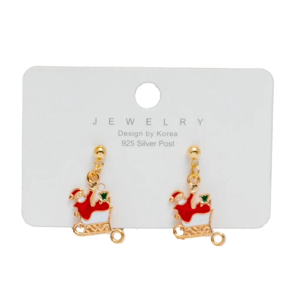New Arrival Hot Sale Christmas Bell Elk Snowflake Santa Alloy Stud Earrings Jewelry Wholesale