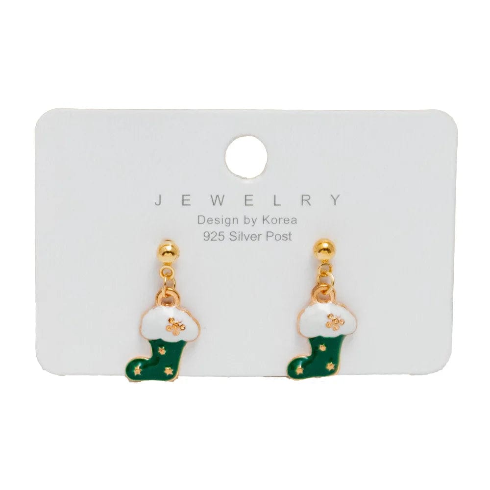 New Arrival Hot Sale Christmas Bell Elk Snowflake Santa Alloy Stud Earrings Jewelry Wholesale