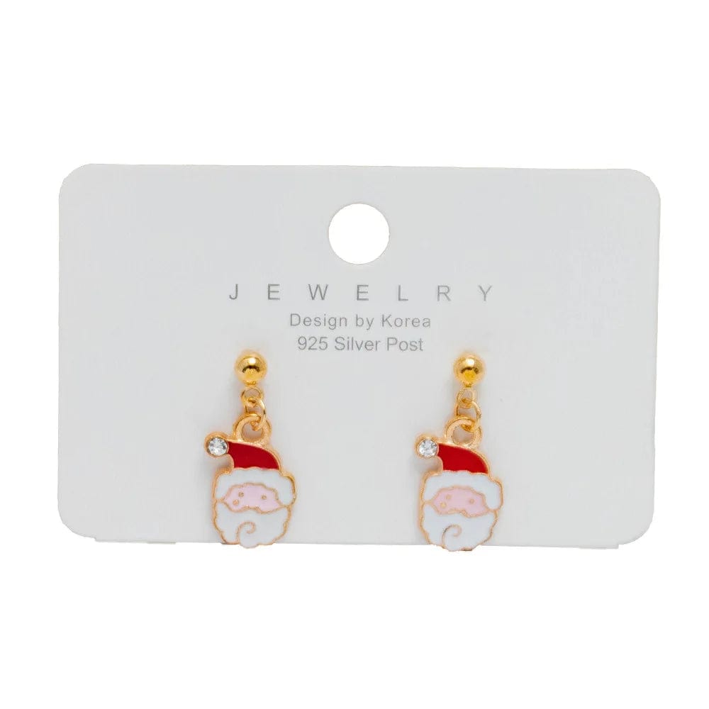 New Arrival Hot Sale Christmas Bell Elk Snowflake Santa Alloy Stud Earrings Jewelry Wholesale