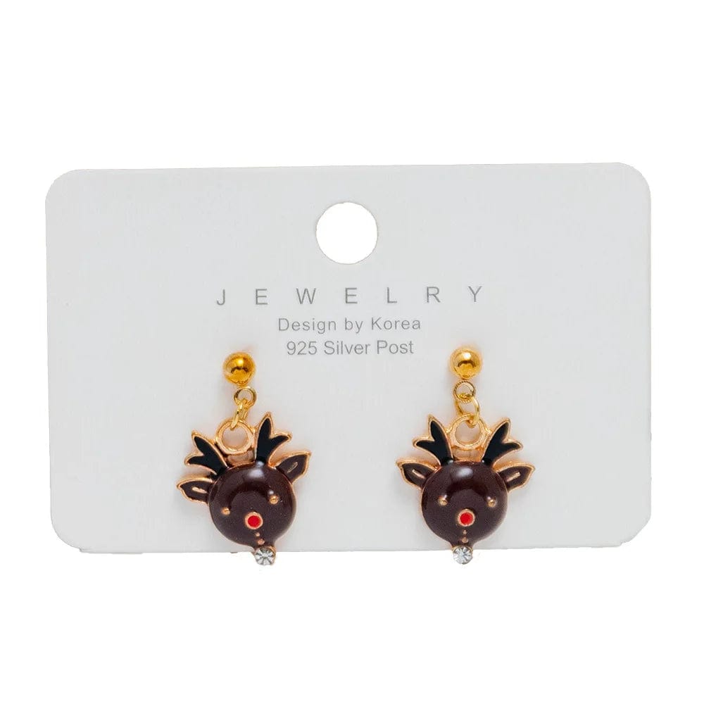 New Arrival Hot Sale Christmas Bell Elk Snowflake Santa Alloy Stud Earrings Jewelry Wholesale