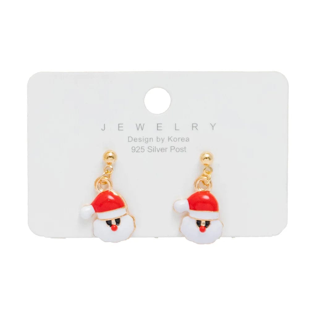 New Arrival Hot Sale Christmas Bell Elk Snowflake Santa Alloy Stud Earrings Jewelry Wholesale