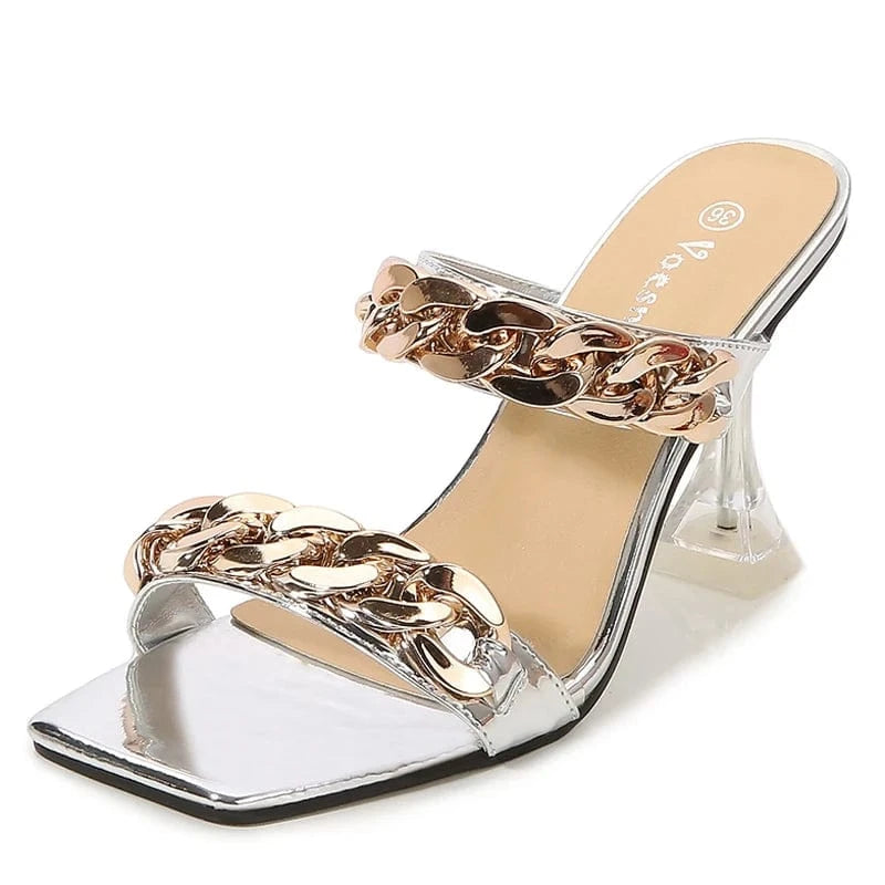 New Arrival Summer Shoes Women High Quality 9 CM High Heels Crystal Wine Glass Heels Sandals Trendy Slippers Ladies