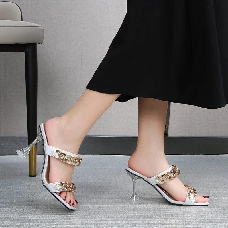 New Arrival Summer Shoes Women High Quality 9 CM High Heels Crystal Wine Glass Heels Sandals Trendy Slippers Ladies