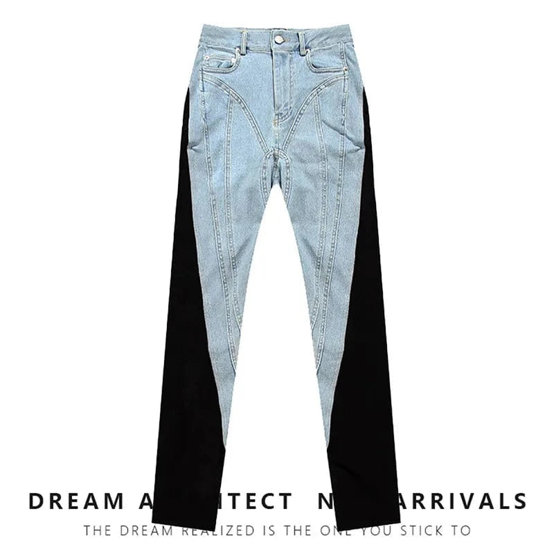 New arrivals 2024 boutique stylish fashion stretchy patchwork denim women's jeans pants