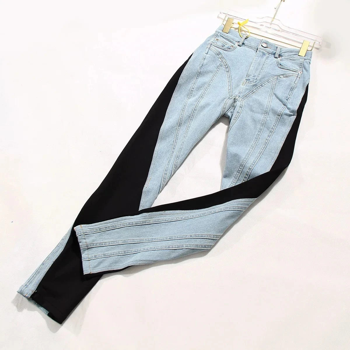 New arrivals 2024 boutique stylish fashion stretchy patchwork denim women's jeans pants