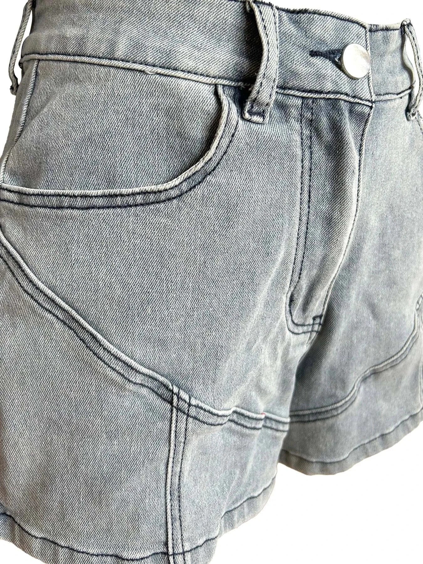 New arrivals 2024 spring boutique S-2XL denim jeans patchwork jackets two piece shorts set