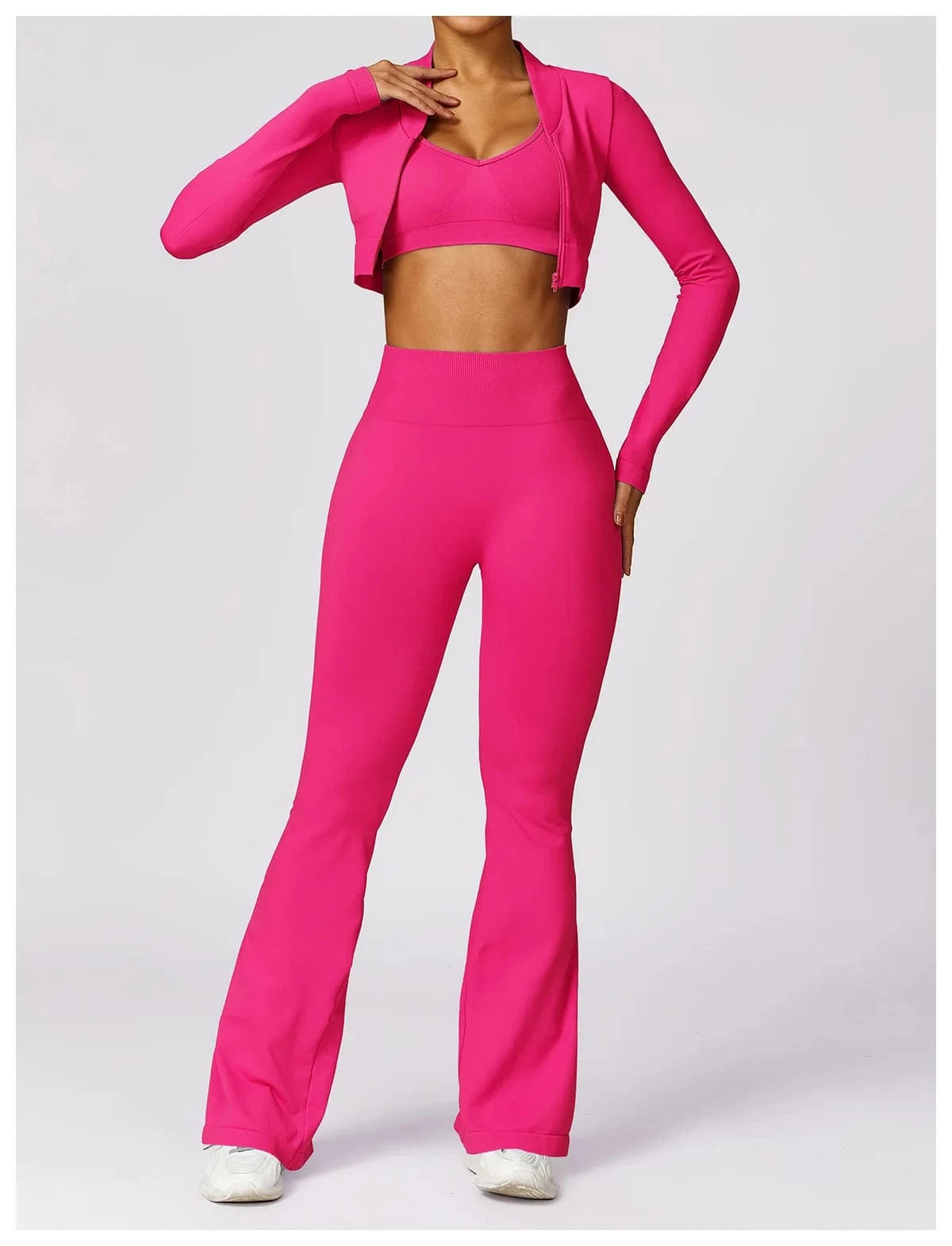 New arrivals 2024 spring gym fitness sports yoga coats leggings stretchy 3 piece pants set