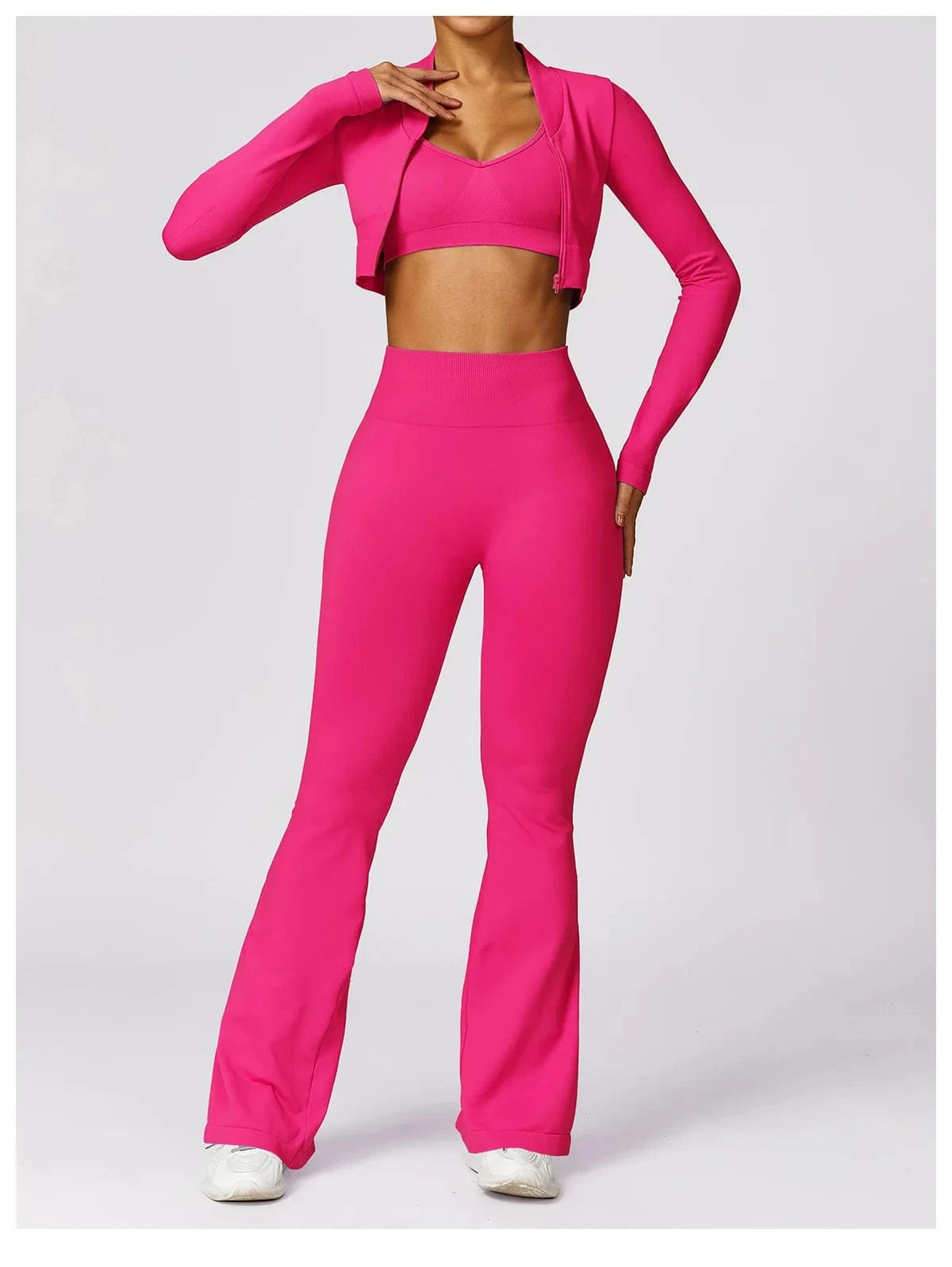 New arrivals 2024 spring gym fitness sports yoga coats leggings stretchy 3 piece pants set