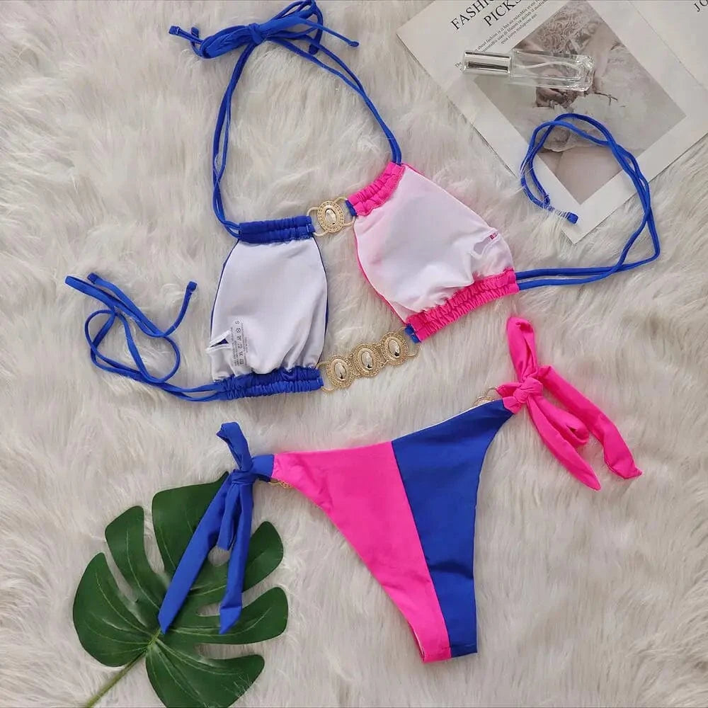 New arrivals 2024 summer diamond two piece swimwear beachwear beachwear woman bikini
