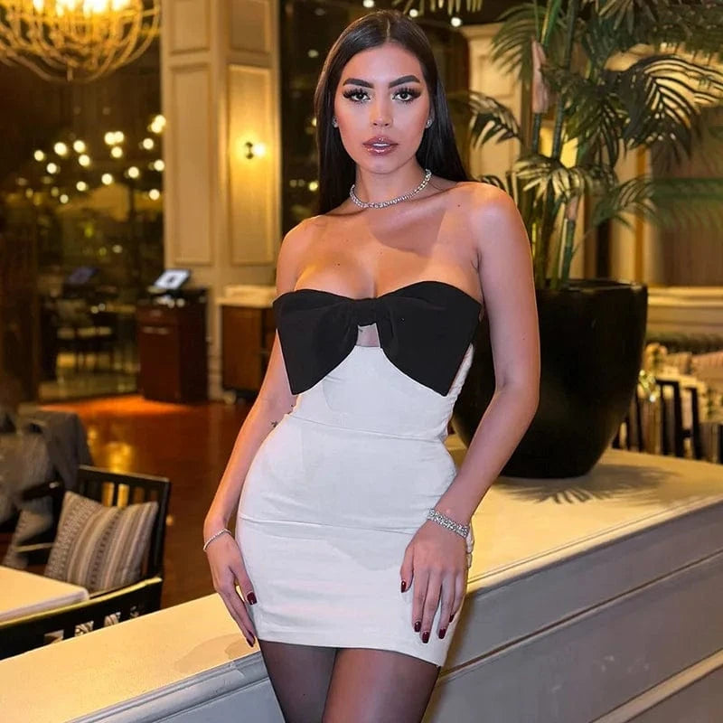 New arrivals boutique 2024 spring strapless party evening mini sexy ladies women's dresses