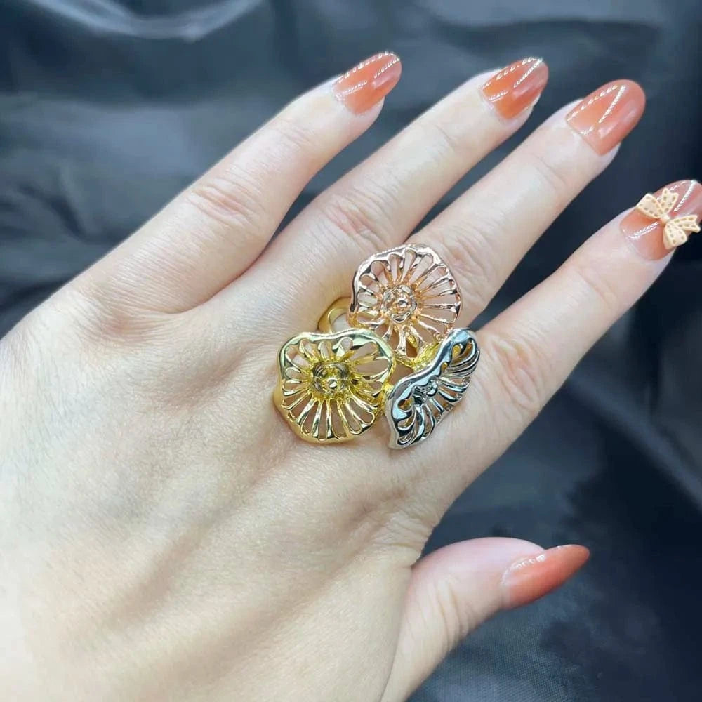 New Arrivals Fashion Popular Hot sale Gold Plated Copper Alloy Ring Latest Wedding Party Gift Birthday Wholesale Factory Jewelry