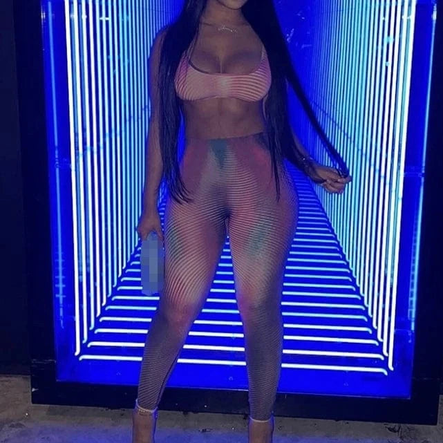 New Arrivals Gradient Print Two Piece Set Tank Top And High Waist Pants Set Sportswear Women's Legging Set