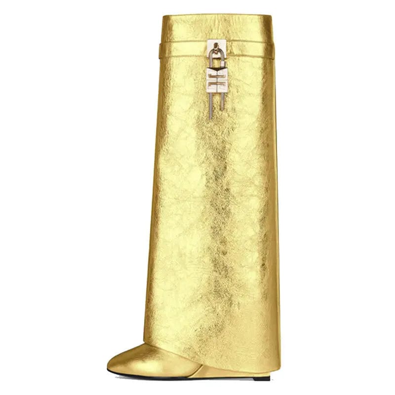 New arrivals luxury winter autumn locking quality leather two length women's boots shoes