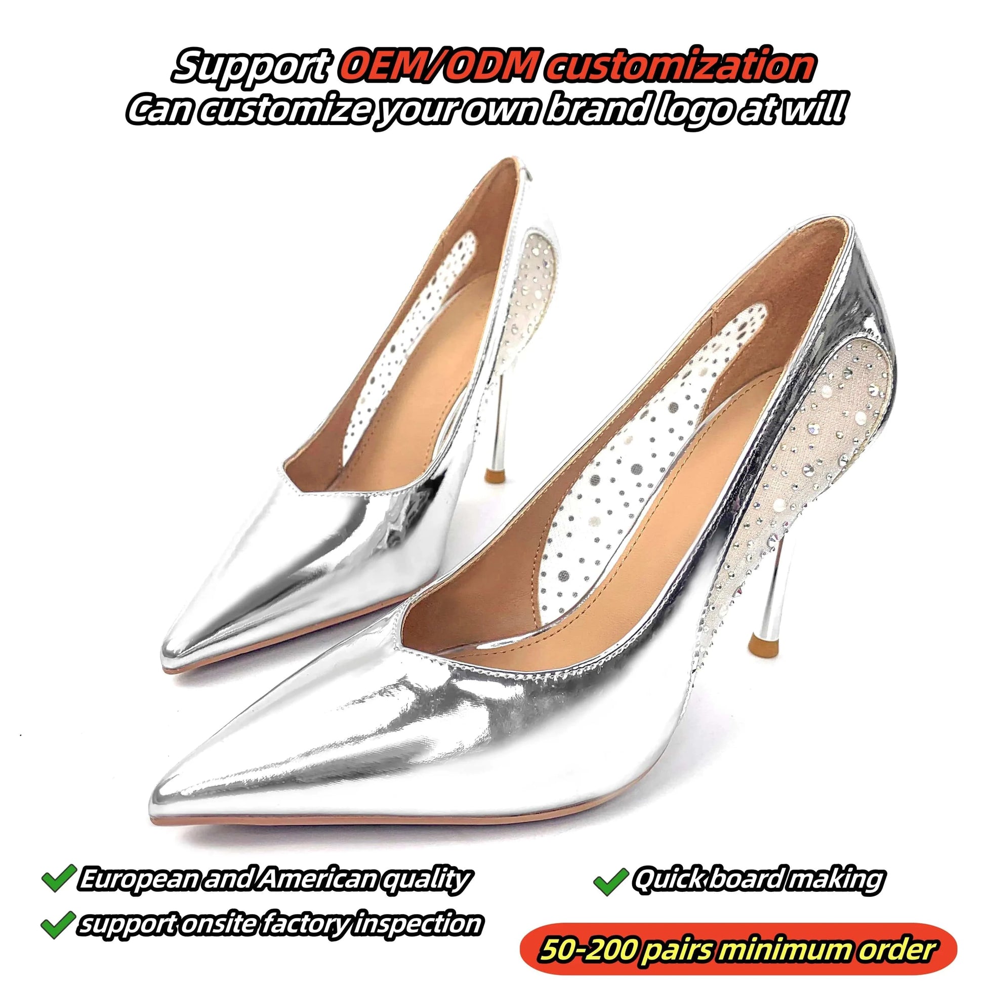 New arrivals styles customized wholesale summer pointed end women's high heel shoes Sexy Office formal Wedding ladies Thin heel