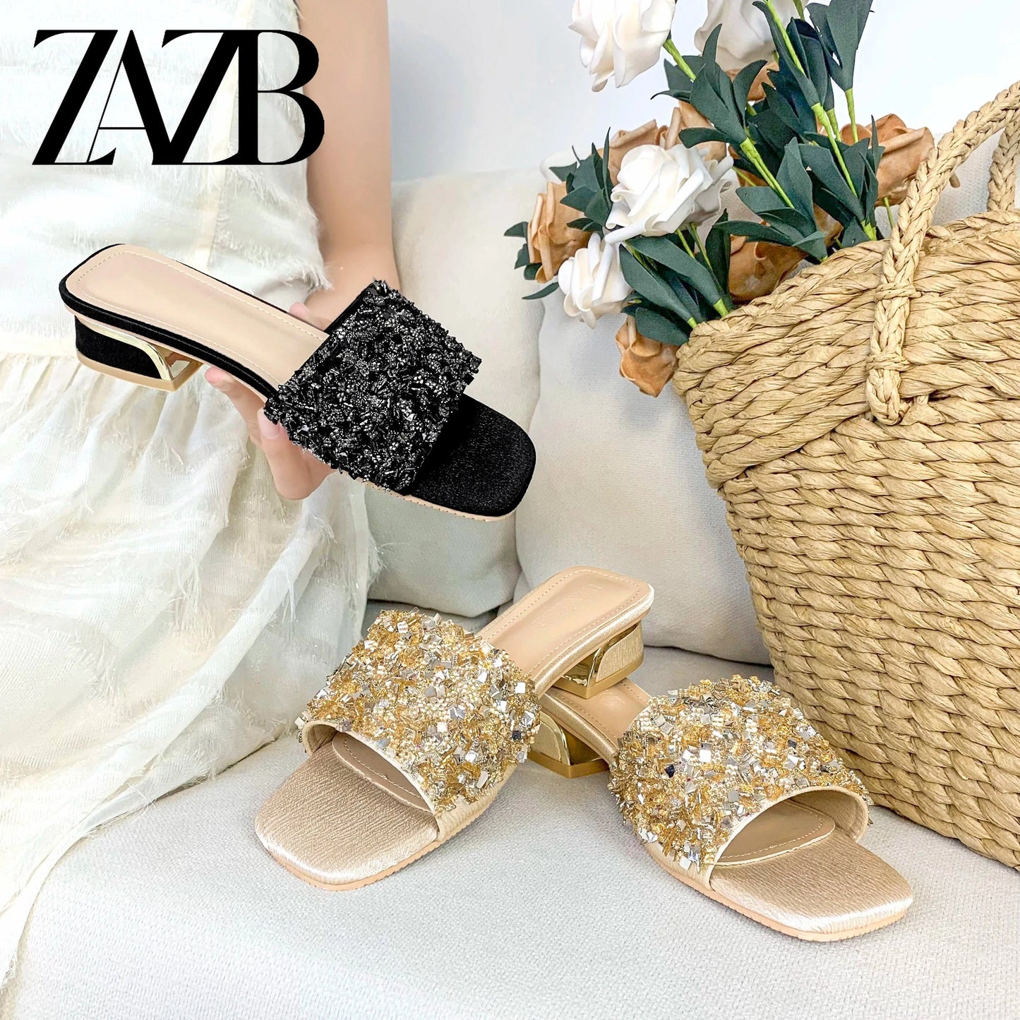New arrivals styles rhinestone platform womens shoes  Black summer Shining diamond
