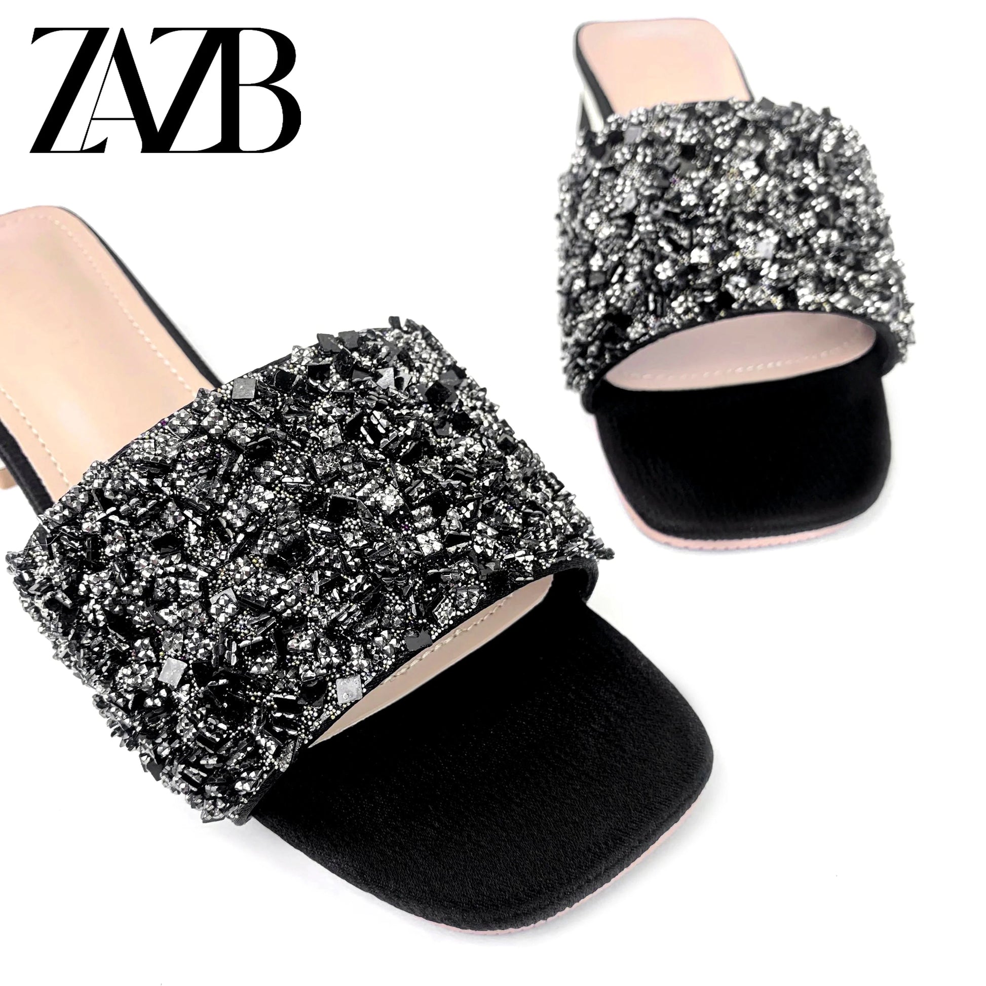 New arrivals styles rhinestone platform womens shoes  Black summer Shining diamond