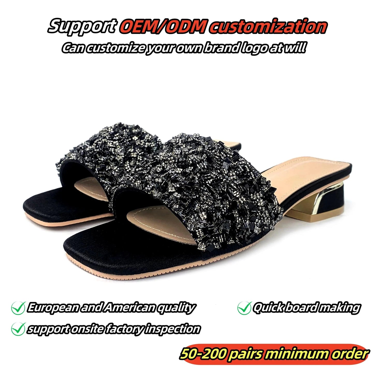 New arrivals styles rhinestone platform womens shoes  Black summer Shining diamond