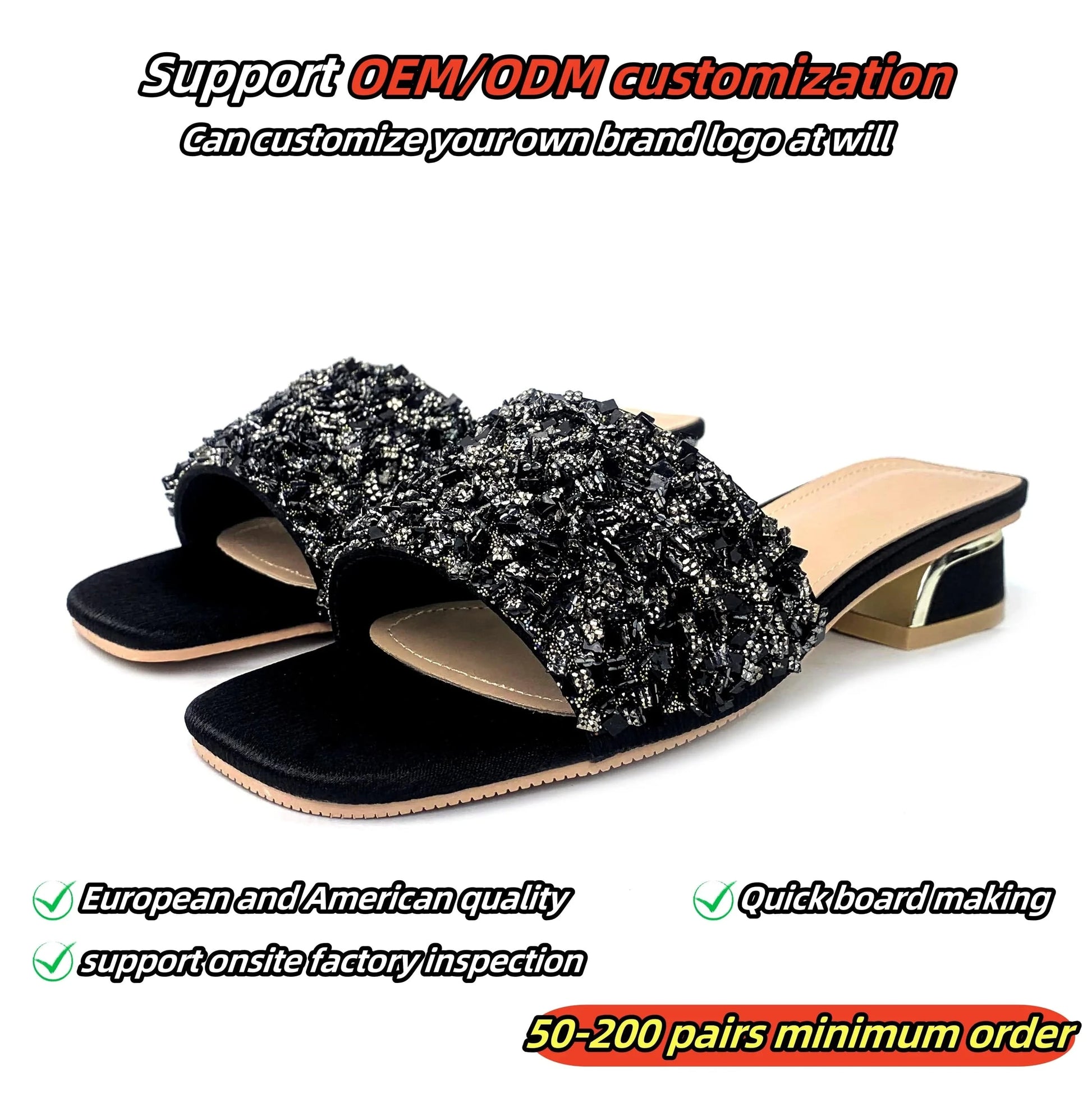 New arrivals styles rhinestone platform womens shoes  Black summer Shining diamond