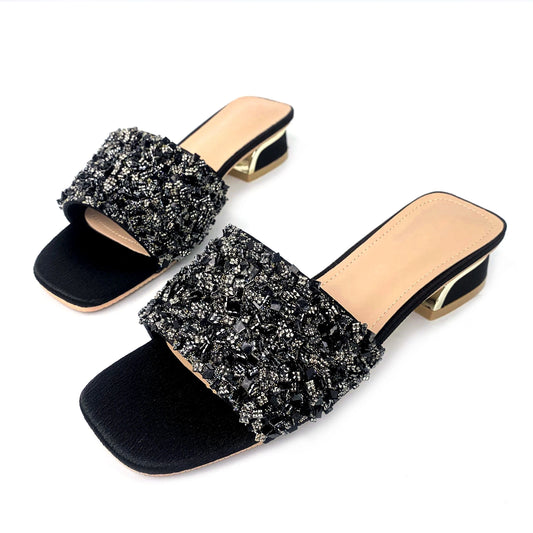 New arrivals styles rhinestone platform womens shoes  Black summer Shining diamond