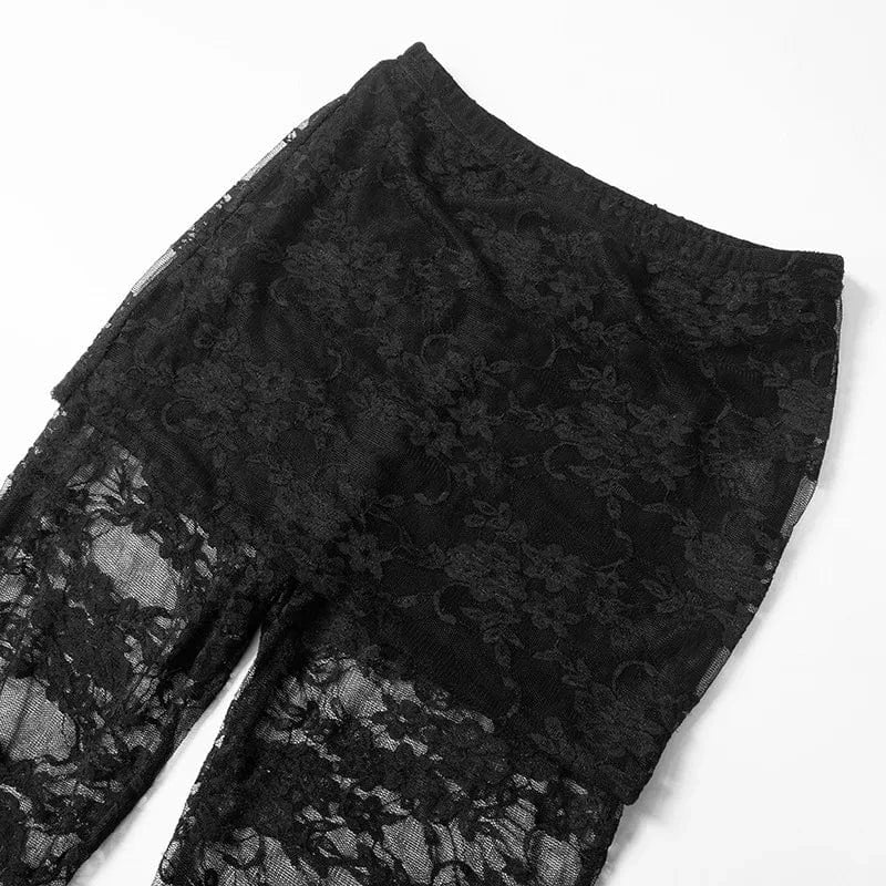 New arrivals wholesale 2024 hot sexy mesh hollow out boutique lace two piece pants set