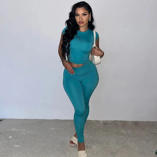 New arrivals wholesale boutique trendy popular fitness gym jogging wear two piece pants set