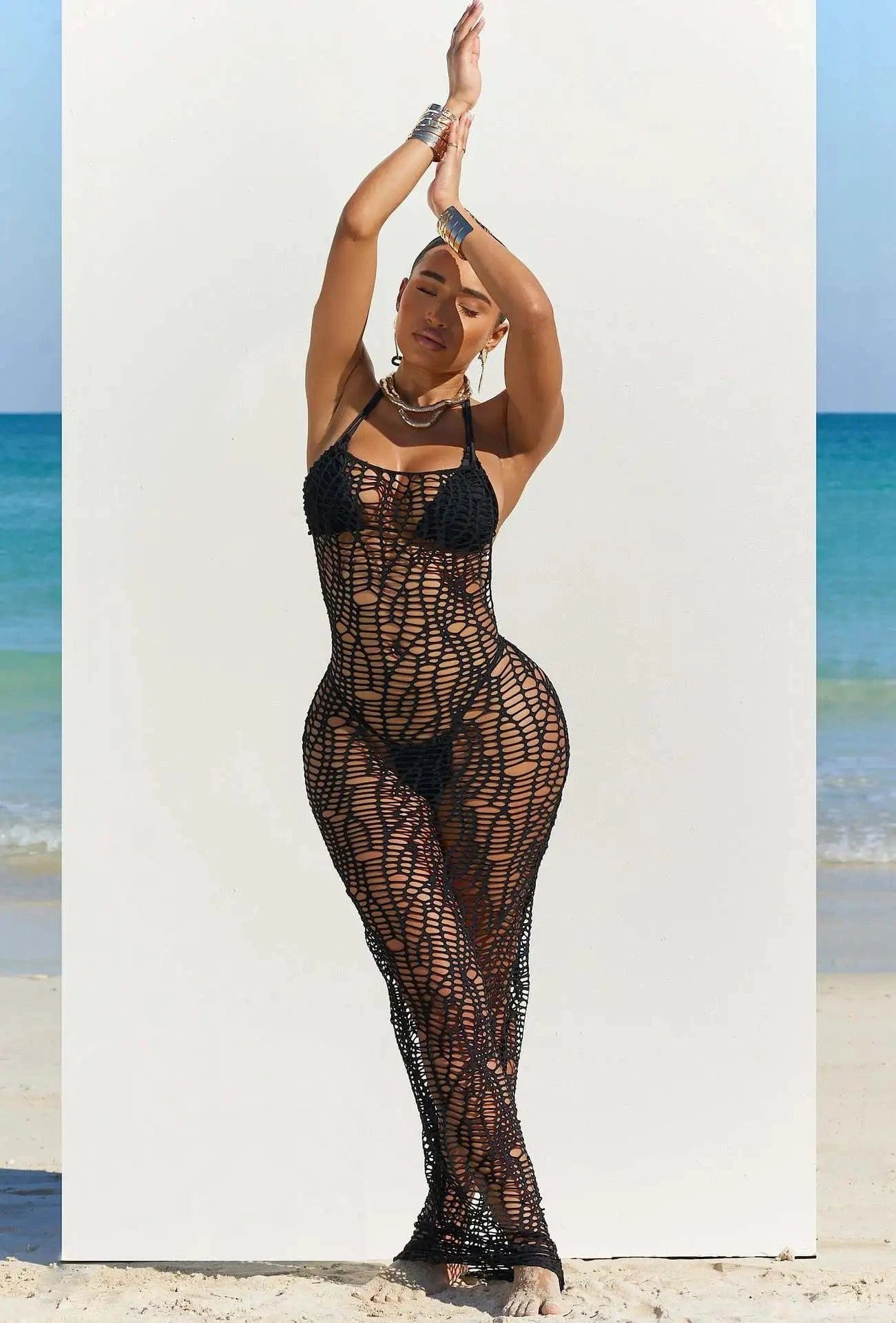 New arrivals womens crochet beach mesh swimwear coverup for women summer 2024