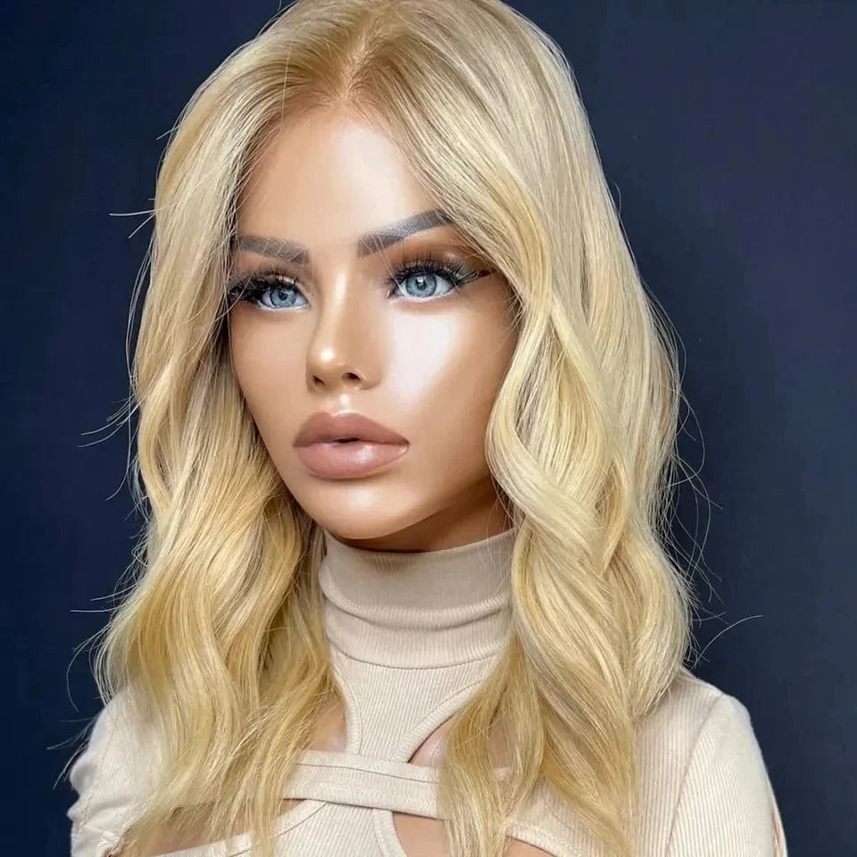 New Autumn Wig Copper Reddish Brown Highlight Color Short Wave Cut Virgin Remy European Cuticle Human Hair Lace Front Wigs