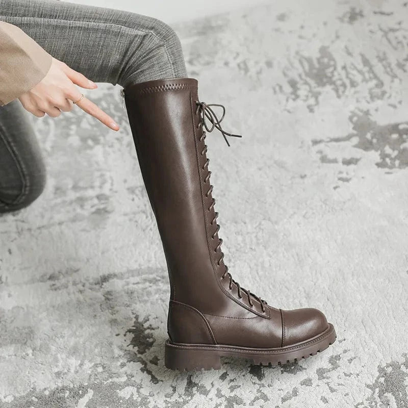 New Autumn Winter Women Platform Boots Round-toe Slim Fit Ladies Knee Length Boots Sexy Party Dress Long Boots Female