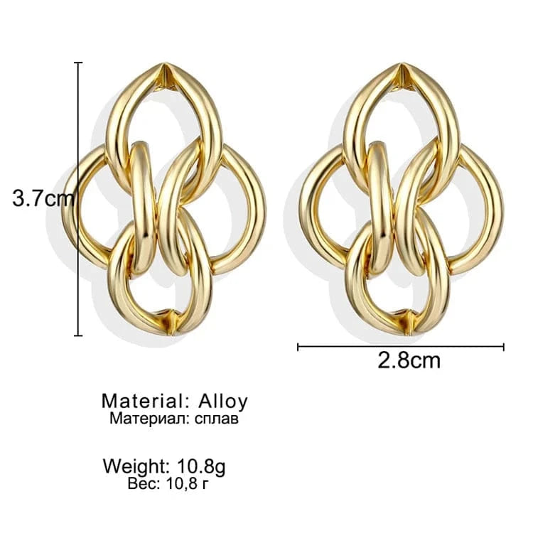 New Big Circle Round Hoop Earrings for Women's Fashion Statement Golden Punk Charm Earrings Party Jewelry