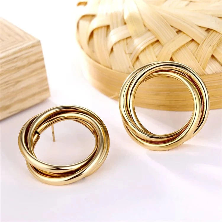 New Big Circle Round Hoop Earrings for Women's Fashion Statement Golden Punk Charm Earrings Party Jewelry