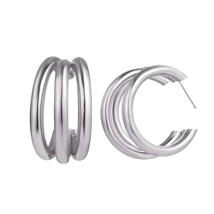 New Big Circle Round Hoop Earrings for Women's Fashion Statement Golden Punk Charm Earrings Party Jewelry