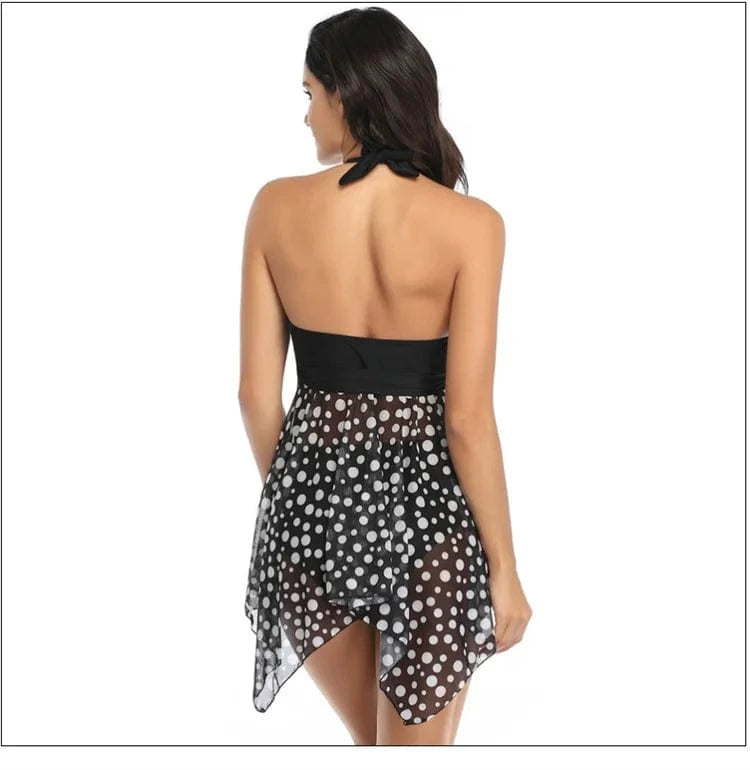 New bikini tie-front halter neck swimsuits floral print split style Two Piece Set swimwear beachwear