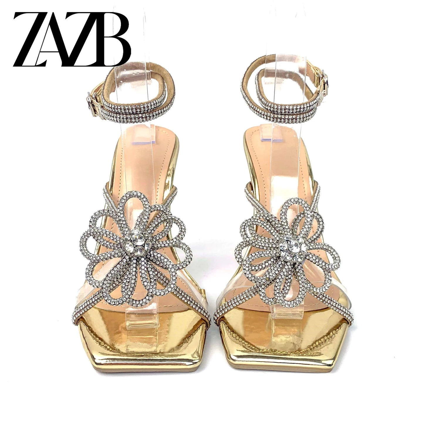 New blue strap bright high-heeled sandals drill press strap high-heeled sandals