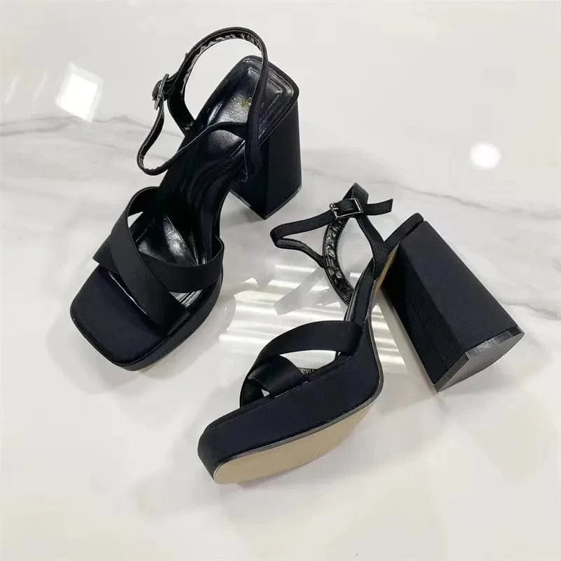 New Brand Platform Heeled Sandals For Women High Heels Summer Shoes Design Dress Wedding Peep Toe Fashion Big Size 36-41