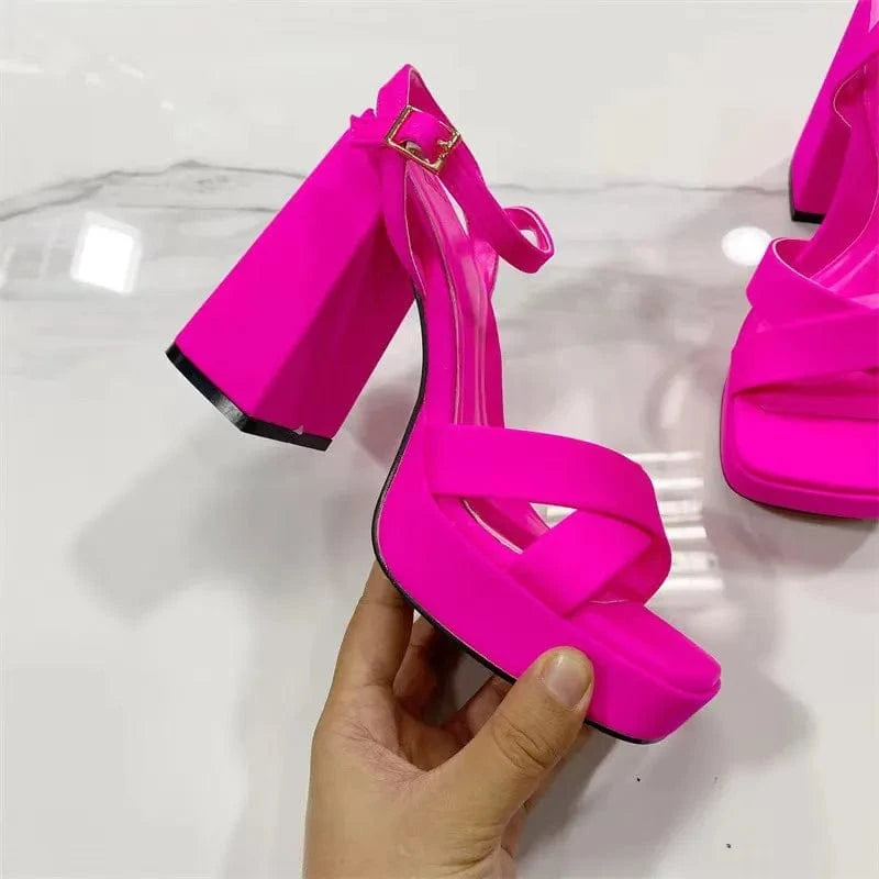 New Brand Platform Heeled Sandals For Women High Heels Summer Shoes Design Dress Wedding Peep Toe Fashion Big Size 36-41