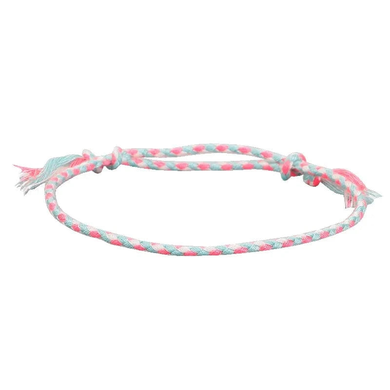 New Canonical Ping An Buckle Four Strand Color Bracelet Simple Handmade Woven Bracelets Women's Adjustable Rope Bracelet