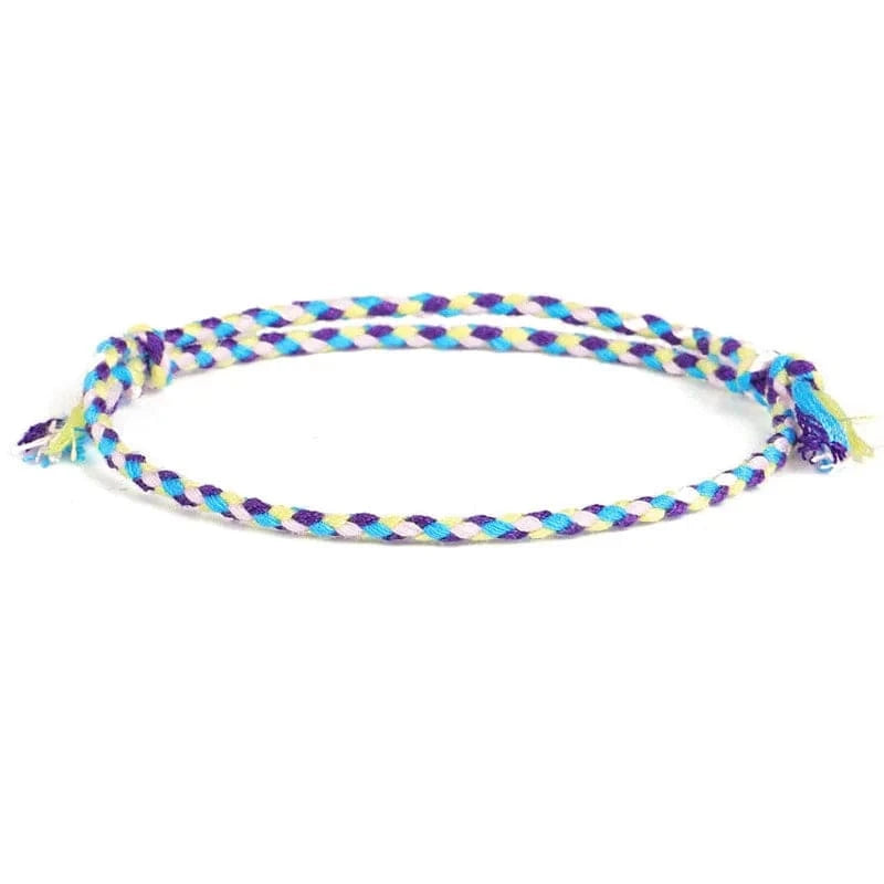 New Canonical Ping An Buckle Four Strand Color Bracelet Simple Handmade Woven Bracelets Women's Adjustable Rope Bracelet