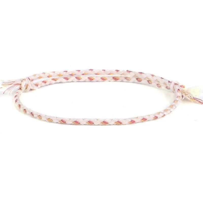New Canonical Ping An Buckle Four Strand Color Bracelet Simple Handmade Woven Bracelets Women's Adjustable Rope Bracelet