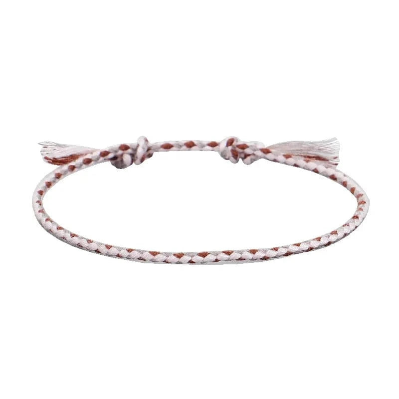 New Canonical Ping An Buckle Four Strand Color Bracelet Simple Handmade Woven Bracelets Women's Adjustable Rope Bracelet