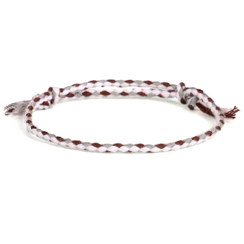New Canonical Ping An Buckle Four Strand Color Bracelet Simple Handmade Woven Bracelets Women's Adjustable Rope Bracelet